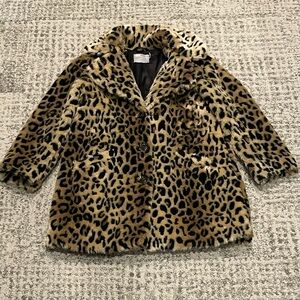 ASOS Leopard Print Faux Fur Coat